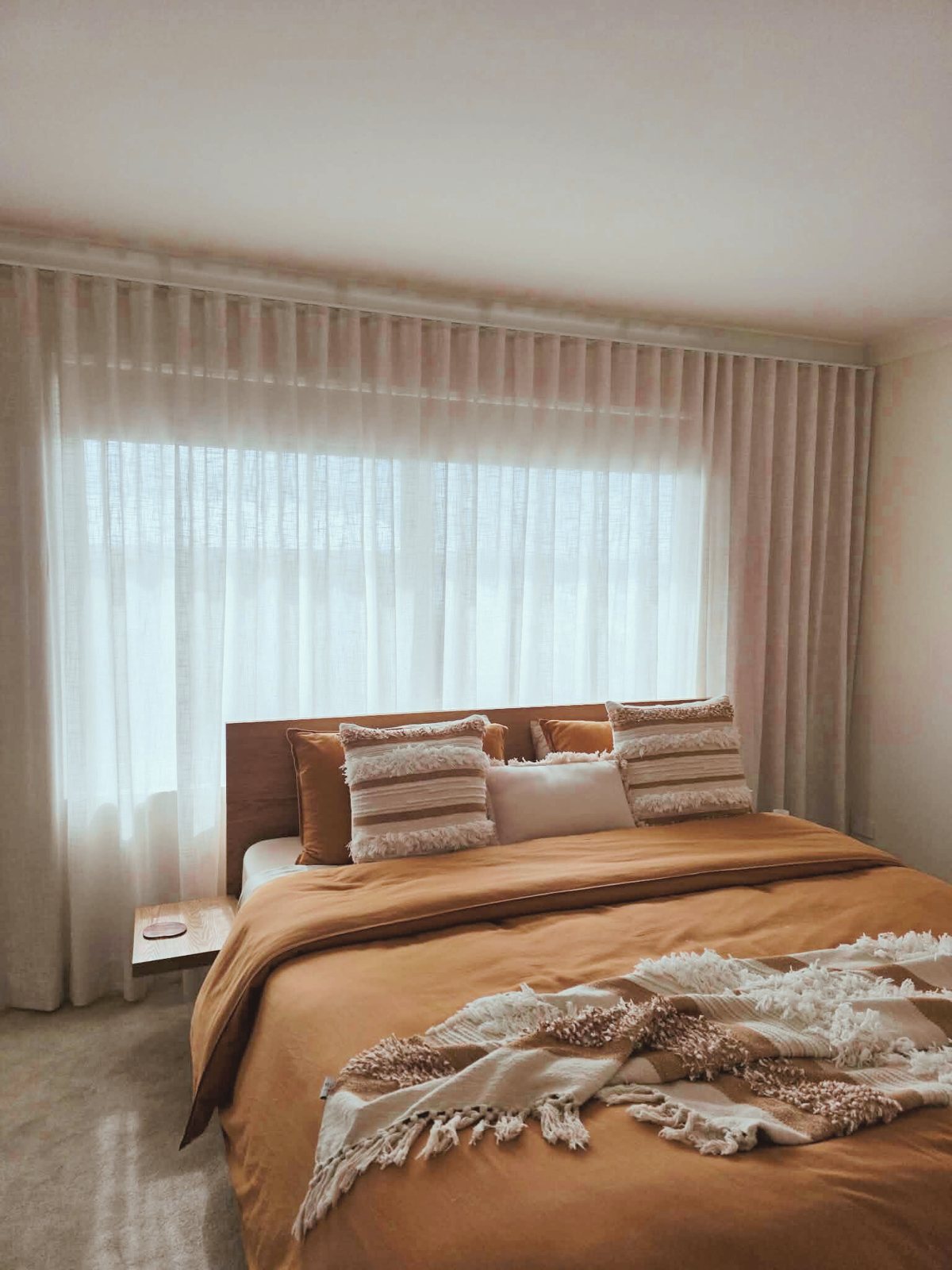 Sheer custom curtains in a Valentine living room